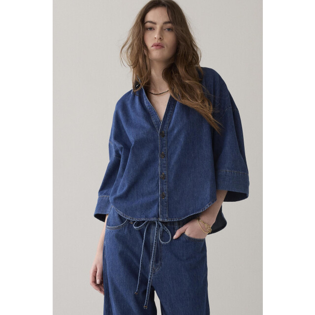 Summum 2s3346-5184 blouse denim kimono light cott 4063121017 large