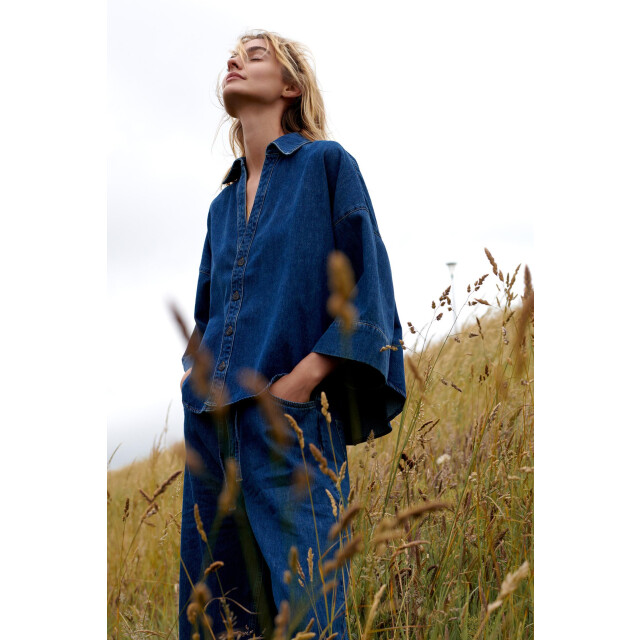 Summum 2s3346-5184 blouse denim kimono light cott 4063121017 large
