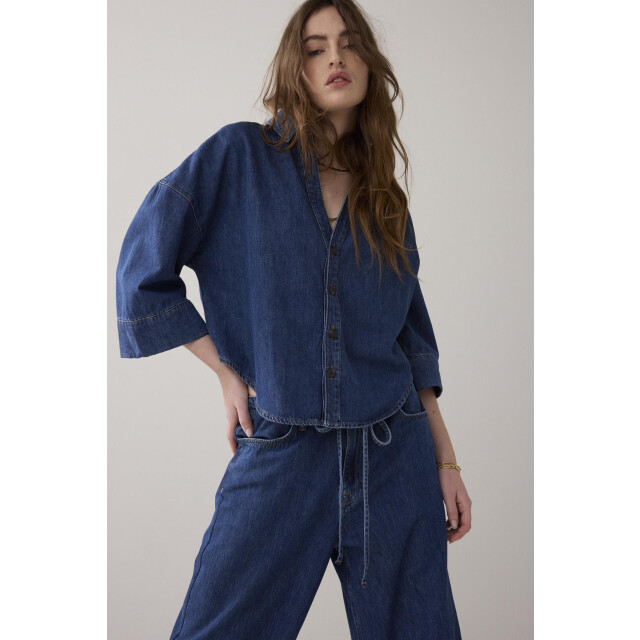 Summum 2s3346-5184 blouse denim kimono light cott 4063121017 large