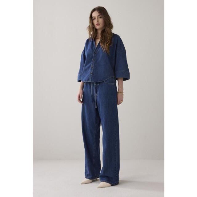 Summum 2s3346-5184 blouse denim kimono light cott 4063121017 large
