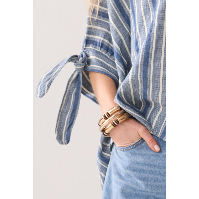 Summum 2s3480-12240 blouse stripe indigo weave 4064277033 large