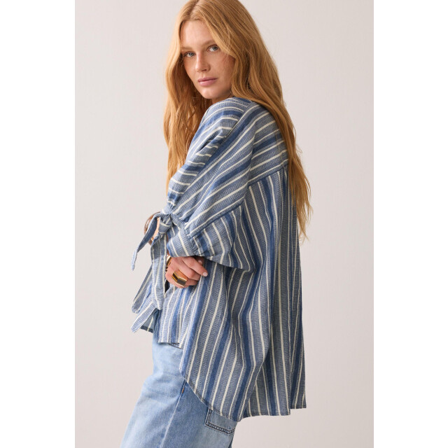 Summum 2s3480-12240 blouse stripe indigo weave 4064277033 large