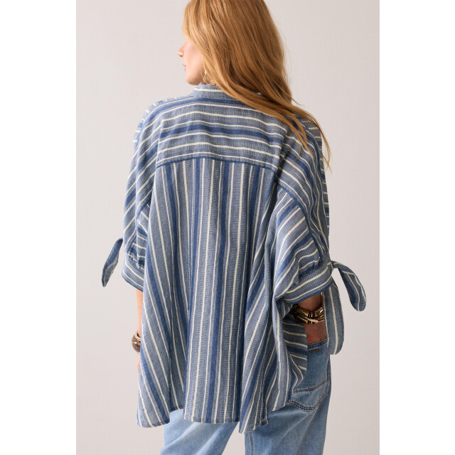 Summum 2s3480-12240 blouse stripe indigo weave 4064277033 large