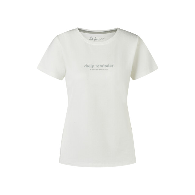 By Louise Dames korte pyjama set shortama wit/oudroze gestipt BL-6261-02 large