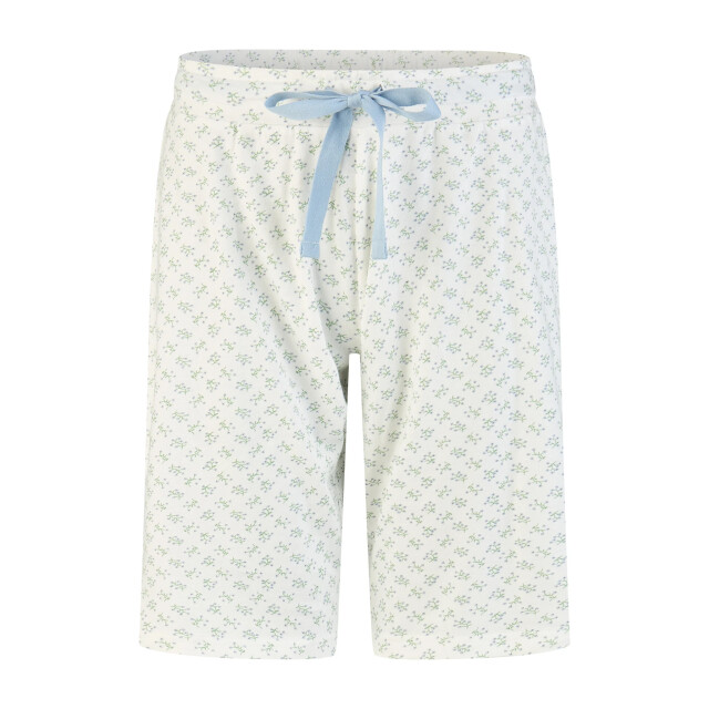 By Louise Dames shortama korte pyjama set blauw/wit gebloemd BL-6286-02 large