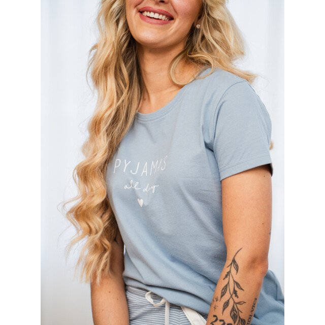 By Louise Dames capri pyjama set driekwart broek gestreept BL-6291-02 large