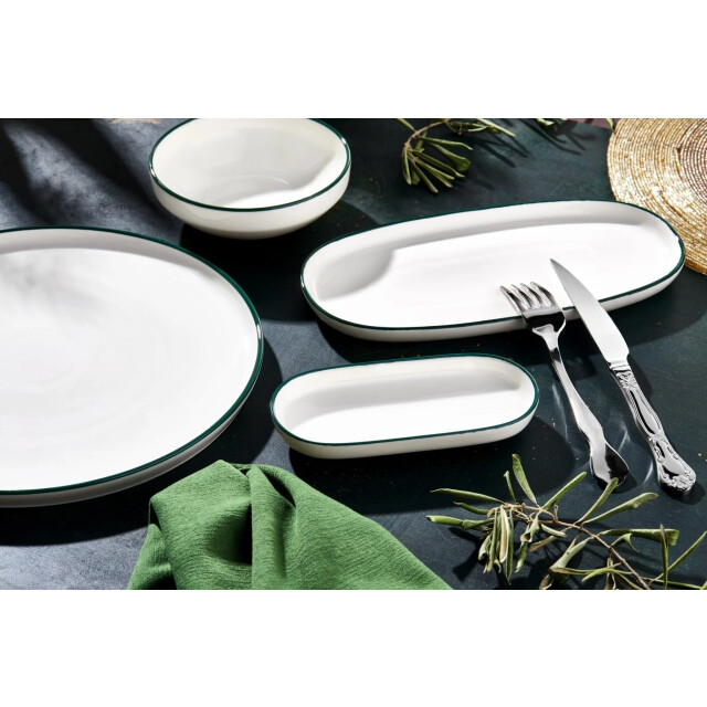 Rinart Serveerschaal green edge porselein 10 cm (100cc) set van 2 3683823 large