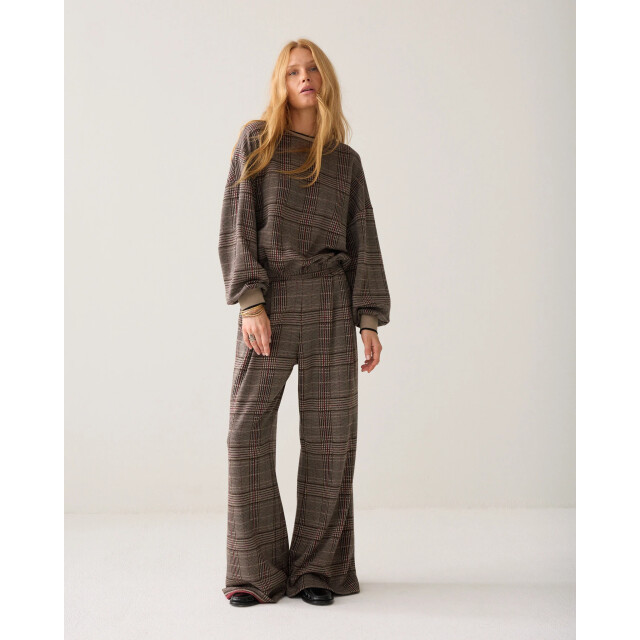 Summum 4s3020-30794 120 wide leg trouser check jacquard multicolour 4s3020-30794 120 large