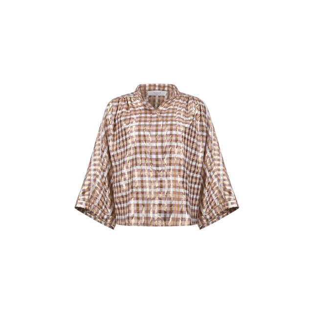 Nukus Nkf02215 318 maya blouse check offwhite/toffee NKF02215 318 large