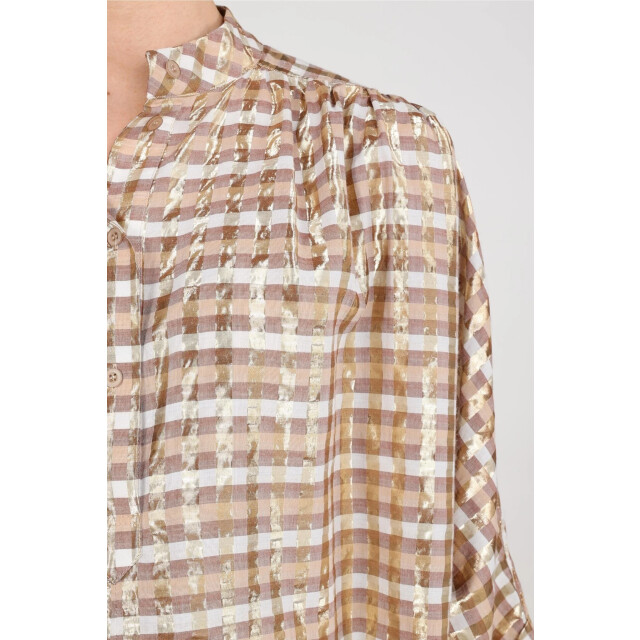 Nukus Nkf02215 318 maya blouse check offwhite/toffee NKF02215 318 large