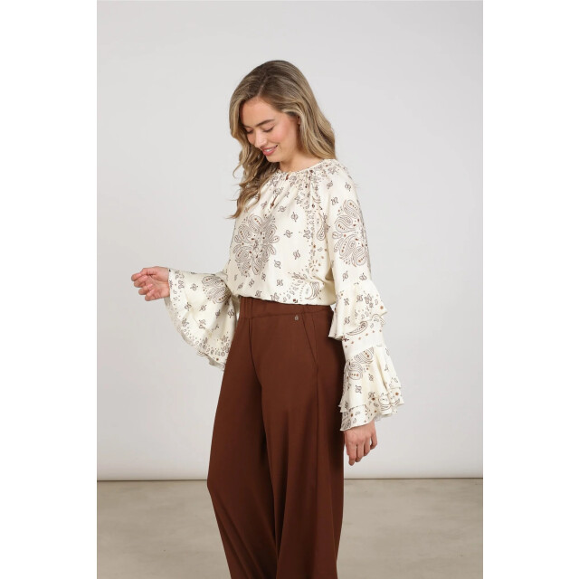 Nukus Nkf02202 318 asra blouse paisley offwhite/toffee NKF02202 318 large