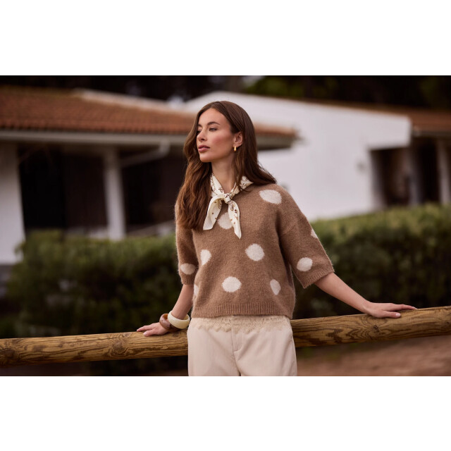 Nukus Nkf03080 60 lara pullover dots taupe NKF03080 60 large
