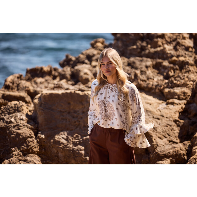 Nukus Nkf02202 318 asra blouse paisley offwhite/toffee NKF02202 318 large