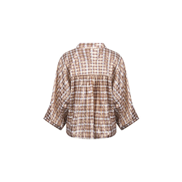 Nukus Nkf02215 318 maya blouse check offwhite/toffee NKF02215 318 large