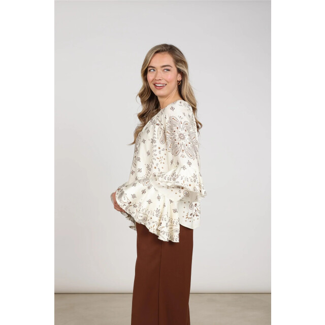 Nukus Nkf02202 318 asra blouse paisley offwhite/toffee NKF02202 318 large
