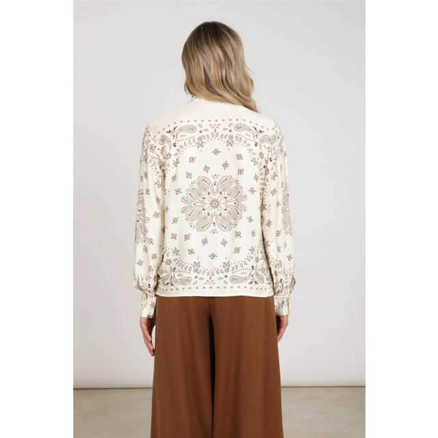 Nukus Nkf02201 318 angie blouse tie paisley offwhite/toffee NKF02201 318 large