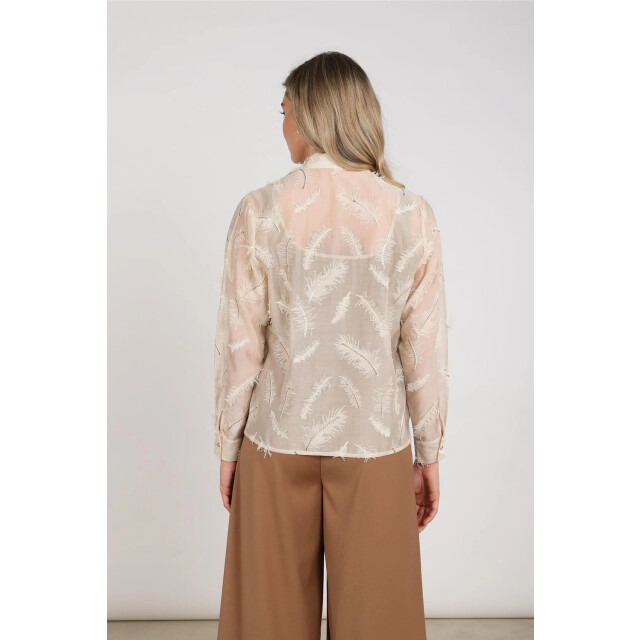Nukus Nkf02179 9 aysha blouse feathers sand NKF02179 9 large