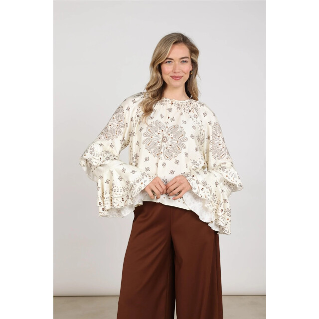 Nukus Nkf02202 318 asra blouse paisley offwhite/toffee NKF02202 318 large