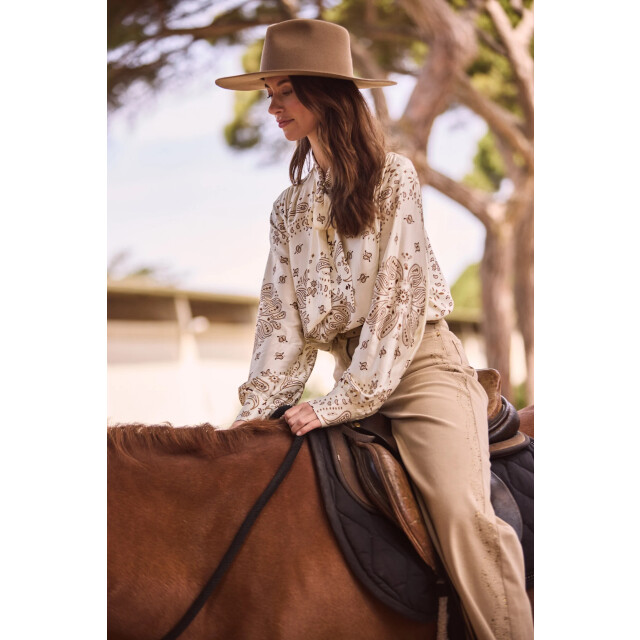 Nukus Nkf02201 318 angie blouse tie paisley offwhite/toffee NKF02201 318 large