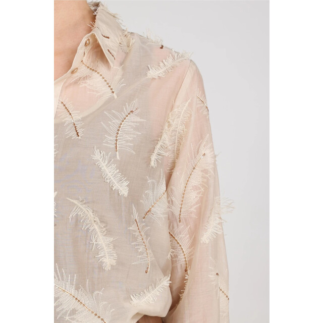 Nukus Nkf02179 9 aysha blouse feathers sand NKF02179 9 large