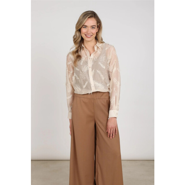 Nukus Nkf02179 9 aysha blouse feathers sand NKF02179 9 large