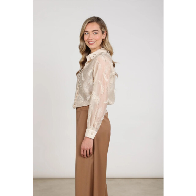 Nukus Nkf02179 9 aysha blouse feathers sand NKF02179 9 large