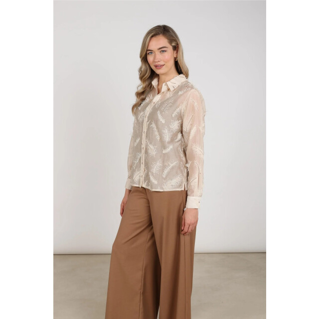 Nukus Nkf02179 9 aysha blouse feathers sand NKF02179 9 large