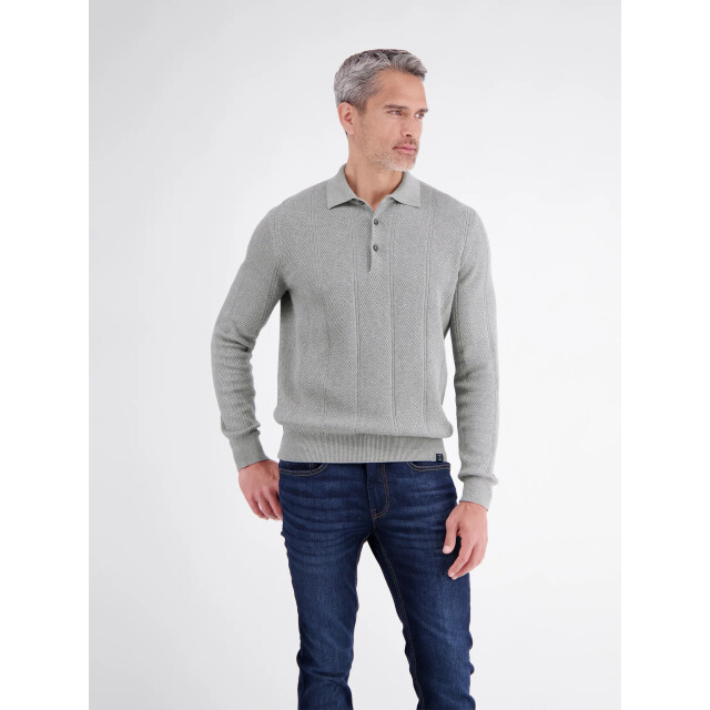Lerros Heren polo 2685230 259 platinum grey melange Lerros Polo 2685230 259PlatinumGreyMelange large
