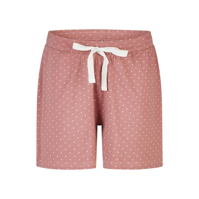 By Louise Dames korte pyjama set shortama wit/oudroze gestipt BL-6261-02 large