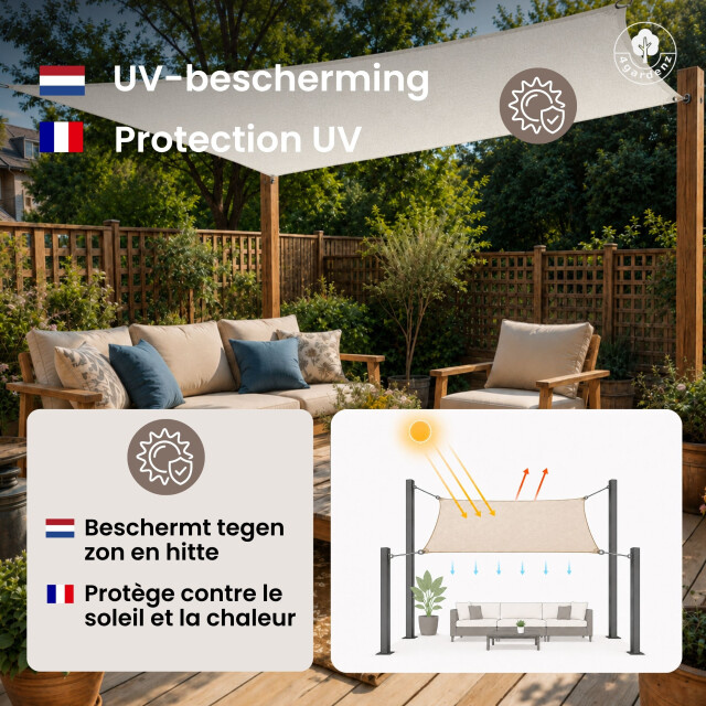 4gardenz Schaduwdoek waterafstotend vierkant 4x4 mtr - 3686972 large