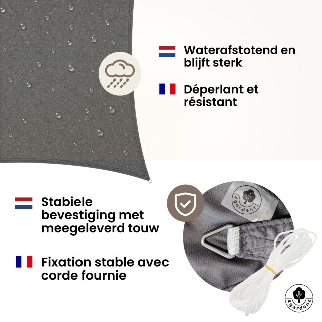 4gardenz Schaduwdoek waterafstotend vierkant 4x4 mtr - 3686973 large