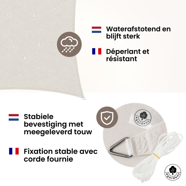 4gardenz Schaduwdoek waterafstotend vierkant 4x4 mtr - 3686972 large