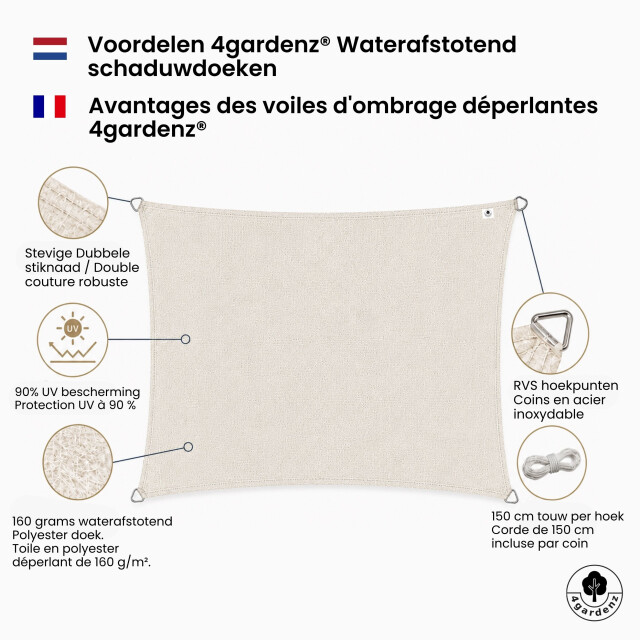 4gardenz Schaduwdoek waterafstotend rechthoek 3x4 mtr - 3686964 large