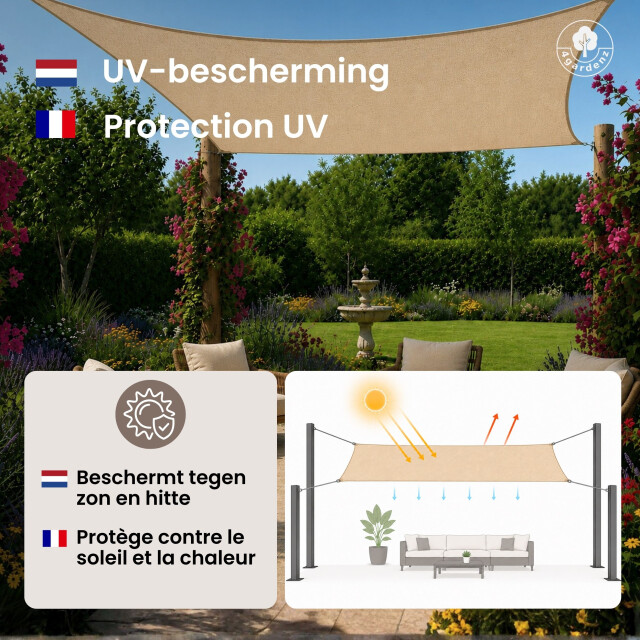 4gardenz Schaduwdoek waterafstotend rechthoek 3,5x4,5 mtr - 3686959 large
