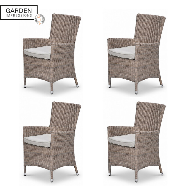 Garden Impressions Costa tuinstoelen set van 4 wicker met kussen 3684523 large