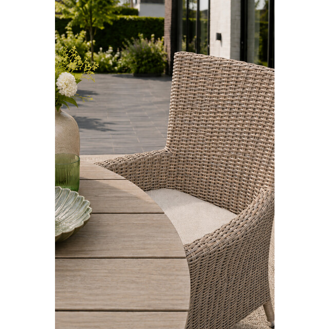 Garden Impressions Costa/edison tuinset 4 pers ronde tafel met wicker stoelen 3684527 large