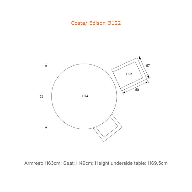 Garden Impressions Costa/edison tuinset 4 pers ronde tafel met wicker stoelen 3684527 large