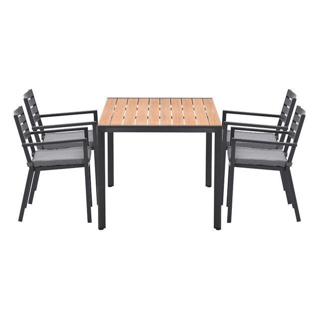 Garden Impressions Oklahoma/felini tuinset 4 personen teaklook tafel 160 cm 3684517 large