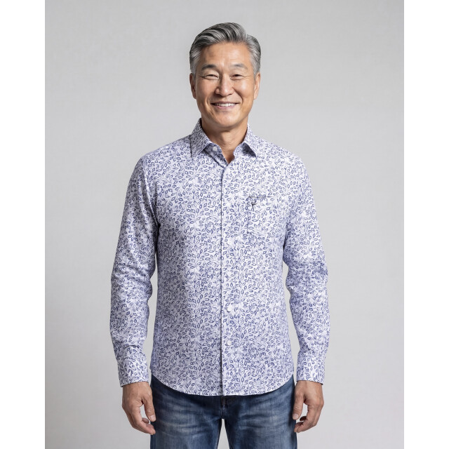 Campbell Casual overhemd donker 107644-002-L large