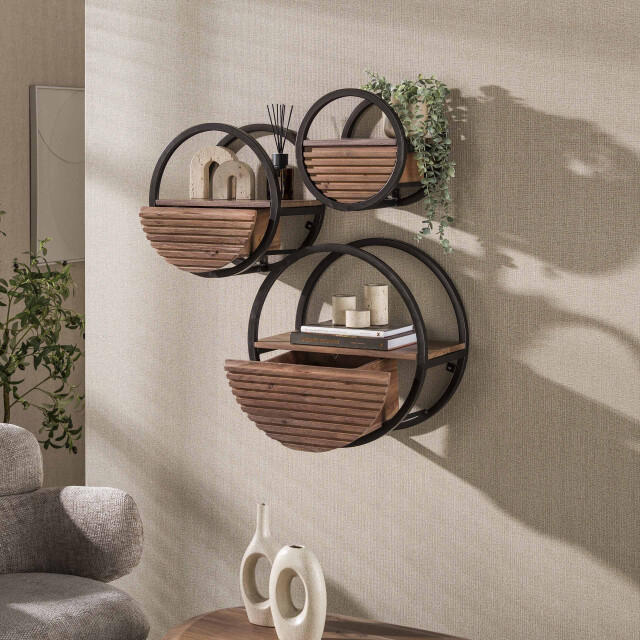 Hoyz wandplank circular - 25x40x40 cm 3688152 large