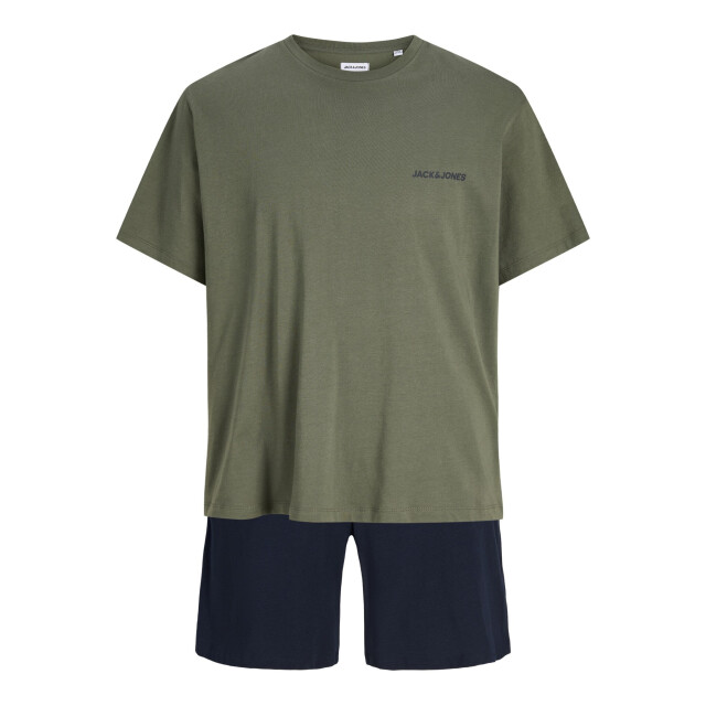 Jack & Jones Heren korte shortama pyjamaset jaceverest groen/donkerblauw 12273635-Beetle SCS large