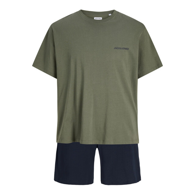 Jack & Jones Heren korte shortama pyjamaset jaceverest groen/donkerblauw 12273635-Beetle SCS large