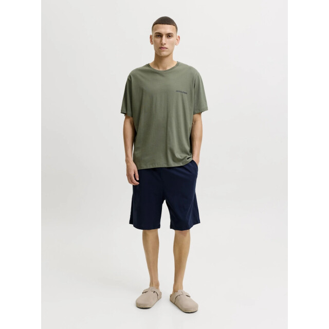 Jack & Jones Heren korte shortama pyjamaset jaceverest groen/donkerblauw 12273635-Beetle SCS large