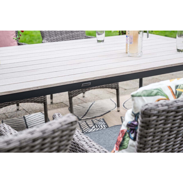 Garden Impressions Nicosia/vigo tuinset 4 personen wicker houtlook 160 cm 3688467 large
