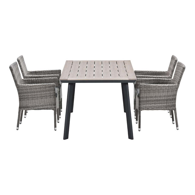 Garden Impressions Nicosia/vigo tuinset 4 personen wicker houtlook 160 cm 3688467 large