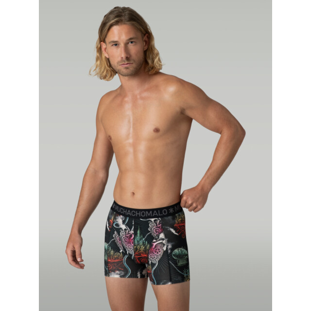 Muchachomalo Modernage print black heren boxers Print Black/MODERNAGE large