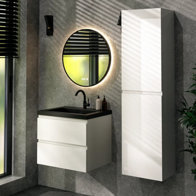 Mirlux Badkamermeubelset paris 60cm wit wastafel zwart 3689277 large