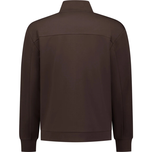No Excess Sweater full zip su collar dark brown 33100801-042 large