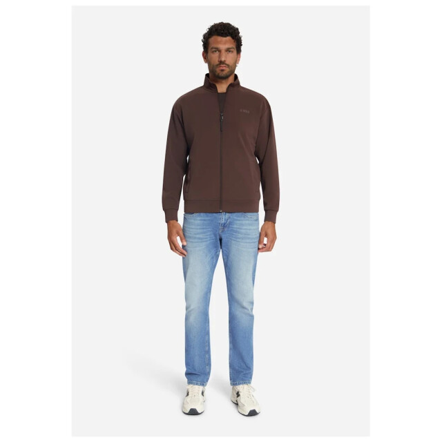No Excess Sweater full zip su collar dark brown 33100801-042 large