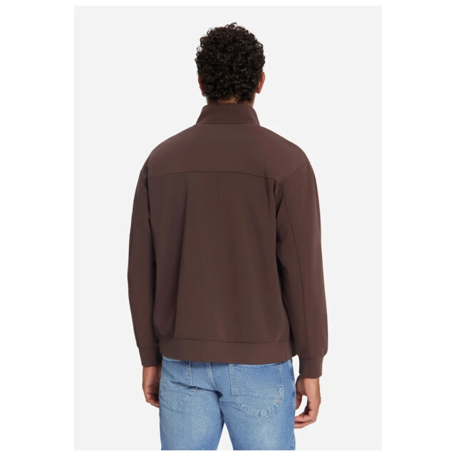 No Excess Sweater full zip su collar dark brown 33100801-042 large